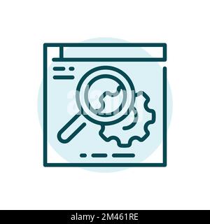 Searching solution black line icon. Web site. Support service Stock Vector