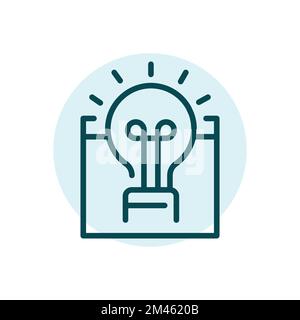 Solution black line icon. Decision solved. Support service Stock Vector