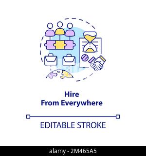 Hire from everywhere concept icon Stock Vector