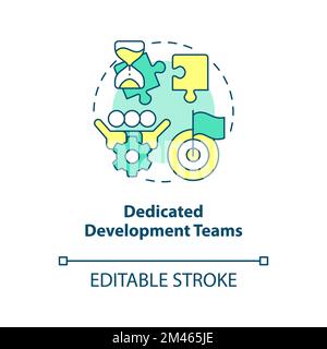 Dedicated development teams concept icon Stock Vector