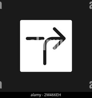 Right horizontal alignment sign dark mode glyph ui icon Stock Vector