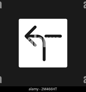Left horizontal alignment sign dark mode glyph ui icon Stock Vector
