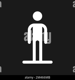 Standing pedestrian dark mode glyph ui icon Stock Vector