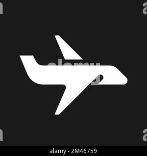 Airliner dark mode glyph ui icon Stock Vector