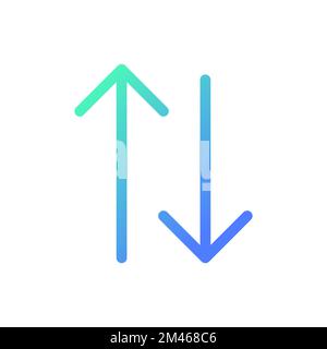 Two way traffic arrows pixel perfect gradient linear ui icon Stock Vector