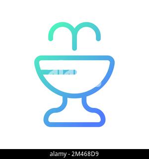 Public water fountain pixel perfect gradient linear ui icon Stock Vector