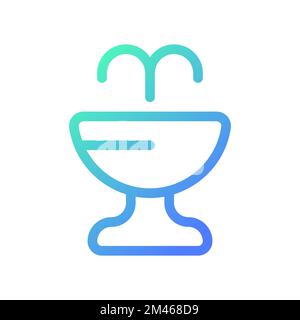 Public water fountain pixel perfect gradient linear ui icon Stock Vector