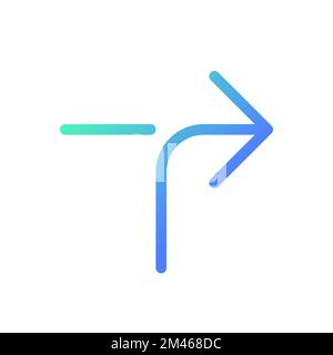 Right horizontal alignment sign pixel perfect gradient linear ui icon Stock Vector