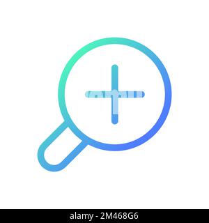 Magnifying glass with plus for map pixel perfect gradient linear ui icon Stock Vector