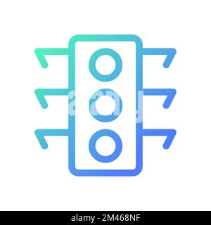 Traffic light pixel perfect gradient linear ui icon Stock Vector