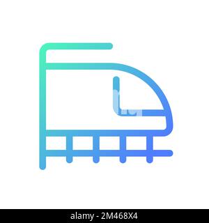 Rail transport pixel perfect gradient linear ui icon Stock Vector