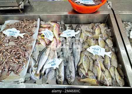 Fish for sale, Munnar, Idukki district, Kerala, India Stock Photo