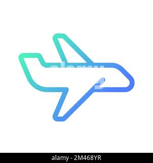 Airliner pixel perfect gradient linear ui icon Stock Vector