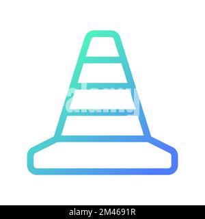 Traffic cone pixel perfect gradient linear ui icon Stock Vector