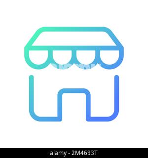 Shop location pixel perfect gradient linear ui icon Stock Vector