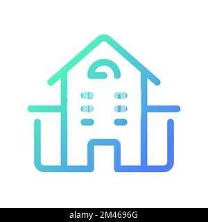 Apartments location pixel perfect gradient linear ui icon Stock Vector