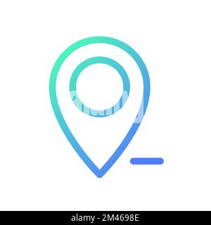 Remove pin from map pixel perfect gradient linear ui icon Stock Vector