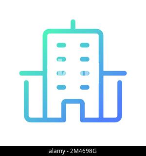 Office building location pixel perfect gradient linear ui icon Stock Vector
