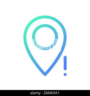 Wrong pin location pixel perfect gradient linear ui icon Stock Vector