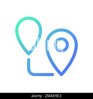 Planning route pixel perfect gradient linear ui icon Stock Vector