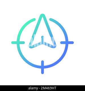 Tracking position in real time pixel perfect gradient linear ui icon Stock Vector