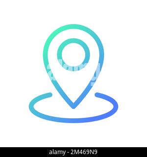 Dropping pin point pixel perfect gradient linear ui icon Stock Vector