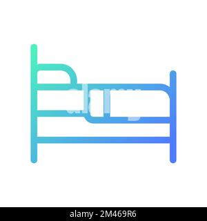 Finding bed to sleep pixel perfect gradient linear ui icon Stock Vector