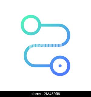 Travel route pixel perfect gradient linear ui icon Stock Vector