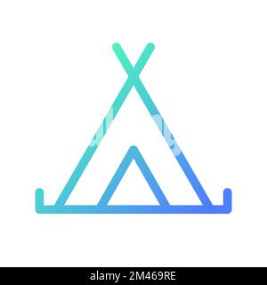 Camping site pixel perfect gradient linear ui icon Stock Vector