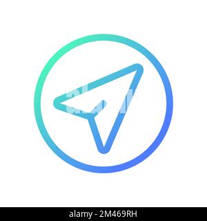 Navigation pointer pixel perfect gradient linear ui icon Stock Vector