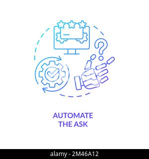 Automate the ask blue gradient concept icon Stock Vector