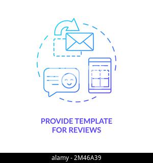 Provide template for reviews blue gradient concept icon Stock Vector