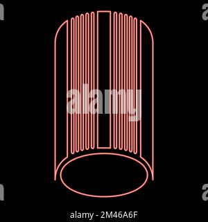 Neon solarium red color vector illustration image flat style light Stock Vector