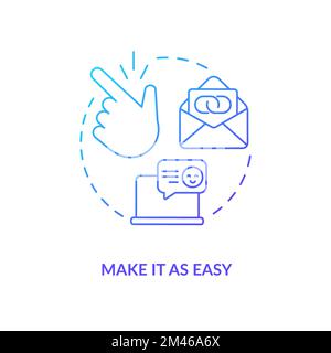 Make it as easy blue gradient concept icon Stock Vector