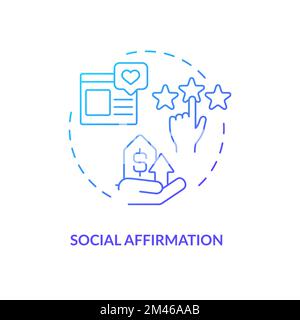 Social affirmation blue gradient concept icon Stock Vector