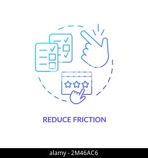 Reduce friction blue gradient concept icon Stock Vector
