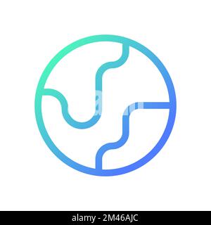 Earth planet pixel perfect gradient linear ui icon Stock Vector