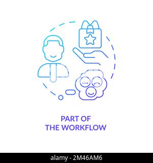 Part of workflow blue gradient concept icon Stock Vector