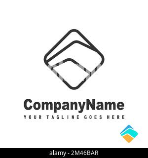 Simple line out inside a rectangle image graphic icon logo design abstract concept vector stock. Can be used as a symbol related to simple or motif Stock Vector