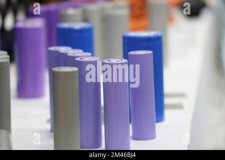 Lithium-ion batteries or 18650 cells are rechargeable and used in most electrically operated devices from automobiles to rechargeable gadgets Stock Photo