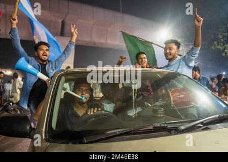 Dhaka, Bangladesh. 19th Dec, 2022. Fans come with musical instruments to join the celebration. (Photo by Rizwan Hasan/Pacific Press) Credit: Pacific Press Media Production Corp./Alamy Live News Stock Photo