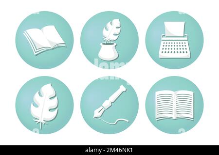 Set of education icons. Vector illustration. Stock Vector