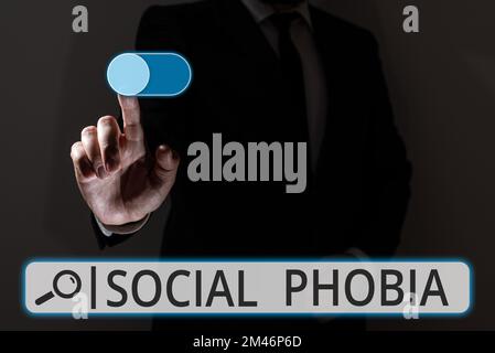 Conceptual display Social Phobia. Business showcase overwhelming fear of social situations that are distressing Stock Photo