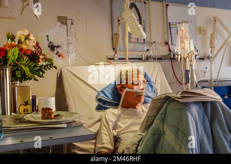 Senior patient in hospital Stock Photo