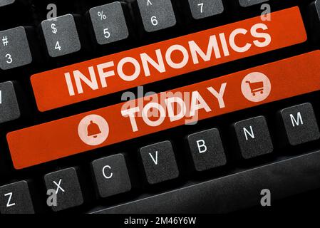 Writing displaying text Infonomics. Business overview visual image used to represent information or data Stock Photo