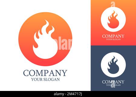 Burn Fire Flame Corporate Logo Icon Gradient Vector Illustration Stock Vector
