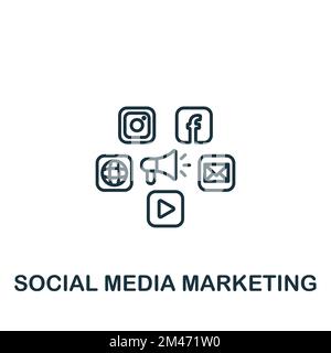 Social Media Marketing icon. Monochrome simple Marketing Strategy icon for templates, web design and infographics Stock Vector