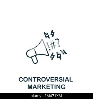Controversial icon. Monochrome simple Marketing Strategy icon for ...