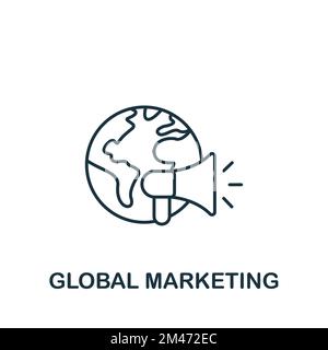 Global Marketing icon. Monochrome simple Marketing Strategy icon for templates, web design and infographics Stock Vector