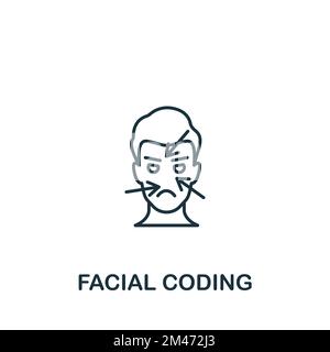 Facial Coding icon. Monochrome simple Neuromarketing icon for templates, web design and infographics Stock Vector